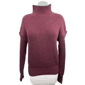LeGer Red Maroon Wool Blend Ribbed Knit Comfy Cozy Pullover Sweater Top Size 40